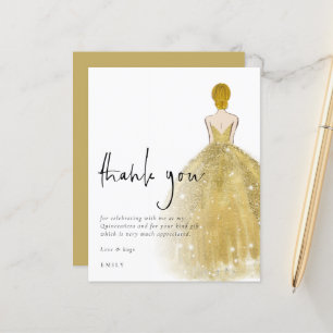 Budget Gold Gown Blonde Girl Quinceañera Dank