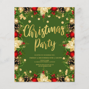 Budget Gold Green Christmas Corporate Einladung Flyer