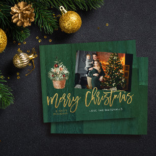 Budget Gold & Green Wood Rustikales Weihnachtsfest