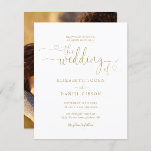 Budget Gold Hörer Script Foto Einladung Hochzeitsf