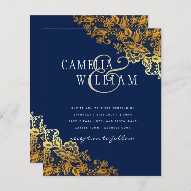 BUDGET Gold Lace Classic Ampersand Wedding (Vorne/Hinten)