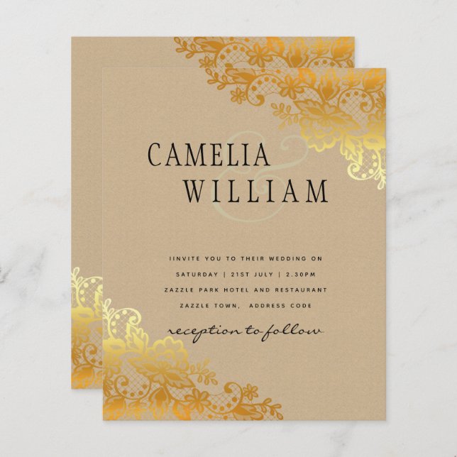 BUDGET Gold Lace Classic Ampersand Wedding (Vorne/Hinten)