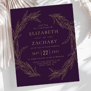 Budget Gold-Laub-Kranz Lila Hochzeit