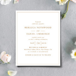 Budget Gold Minimalistisch Einfache Hochzeitseinla