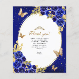 BUDGET Gold Royal Blue Butterfly Quinceañera Foto