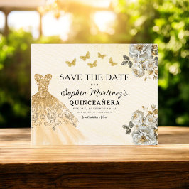 Budget Gold Save the Date Geburtstag Quinceanera