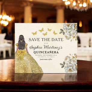 Budget Gold Save the Date Geburtstag Quinceanera Flyer