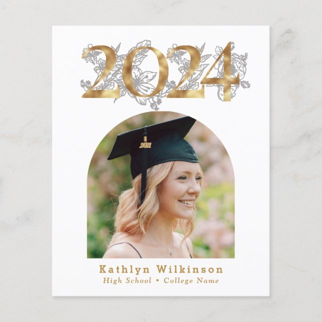 BUDGET Gold Script Arch 5 Foto GRAD Ankündigung (Vorderseite)