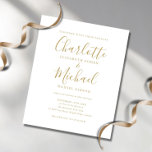 Budget Gold Script Einladung<br><div class="desc">Diese elegante,  preiswerte Hochzeitseinladung kann mit Ihren Informationen in schicken Goldbuchstaben personalisiert werden. Entwickelt von Thisisnotme©</div>