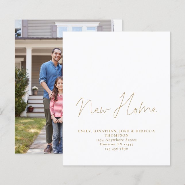 Budget Gold Script Neue Zuhause-Adresse (Vorne/Hinten)