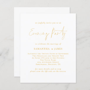 Budget Gold Script QR Abend Party Hochzeit Einladu