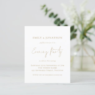 Budget Gold Script Wedding Abend Party Einladung