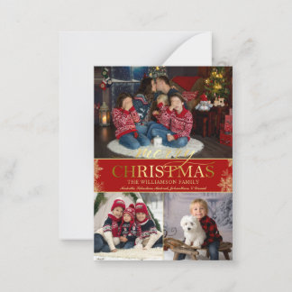 Budget Gold Snowflake 3 Foto Frohe Weihnachtskarte Mitteilungskarte