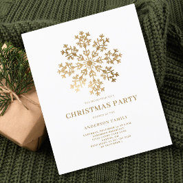 Budget Gold Snowflake Weihnachten Einladung Flyer