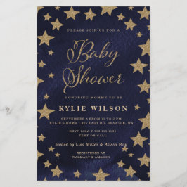 Budget Gold Stars Kinderdusche Einladung