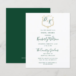 Budget Gold Wappen Green Bridal Dusche Einladung