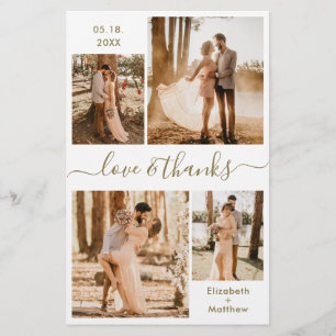 Budget Gold White Collage Hochzeit Vielen Dank Fly Flyer