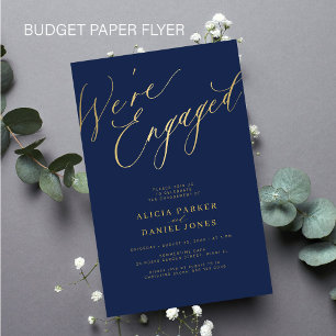 Budget gold Wir sind Verlobte Verlobungsfeier lade Flyer