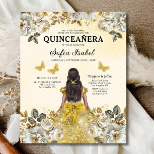 Budget Gold Zweisprachige Spanische Quinceanera Flyer