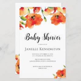 BUDGET Golden Poppy Baby Dusche Einladung