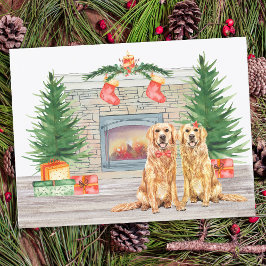 Budget Golden Retriever Dog Weihnachtskarte