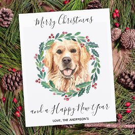 Budget Golden Retriever Hund Weihnachten Postkarte