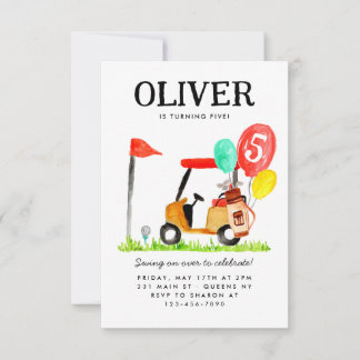 Budget Golf Cart Bag Ballon Kinder Golfer Geburtst Mitteilungskarte