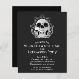 Budget Gothic Skull Halloween-Party Einladung