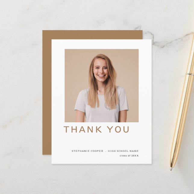 Budget Grad Foto Gold Abschluss Vielen Dank (Vorderseite/Rückseite Beispiel)