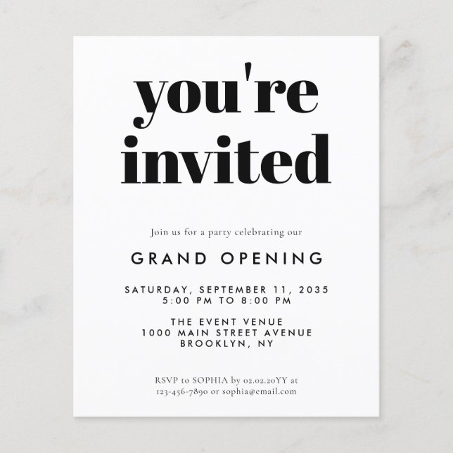 Budget Grand Opening Special Event Business Launch (Vorderseite)