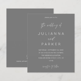 Budget Gray MOD Calligraphy Wedding