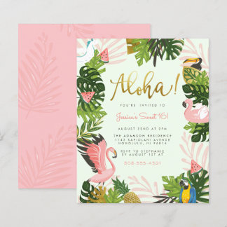 Budget Green Aloha Hawaii Tropical Gold Geburtstag