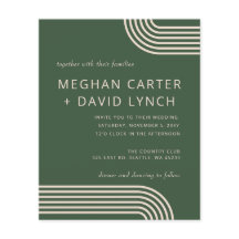 Budget Green Arched Wedding Einladung