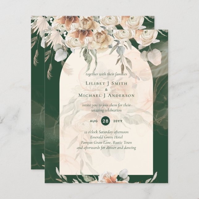 BUDGET Green BOHO Terracotta Florenz Hochzeit (Vorne/Hinten)