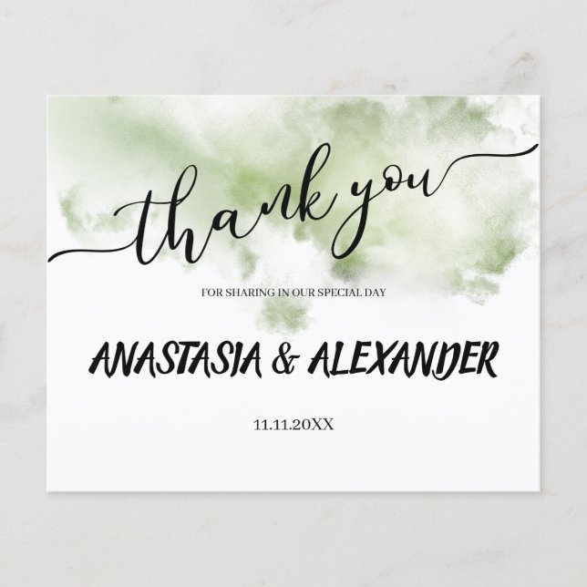 BUDGET/Green/ Dankeschön Karte. Flyer (Vorne)