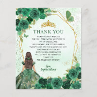 Budget Green Floral Princess Quinceañera Vielen Da