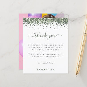 Budget Green Glitzer Foto Sweet 16 Danke