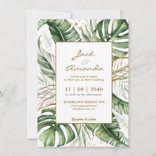 Budget Green Leaf Boho Greenerity Einladung Hochze