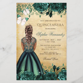 Budget Green Princess Quinceañera Einladung