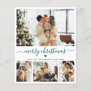 Budget Green Script 4 Foto Collage Weihnachtskarte