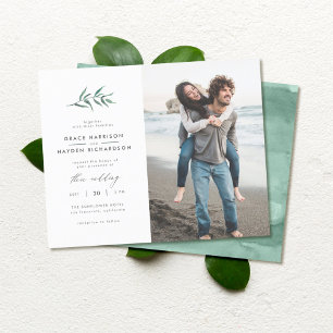 Budget Green Watercolor Branch Wedding Foto