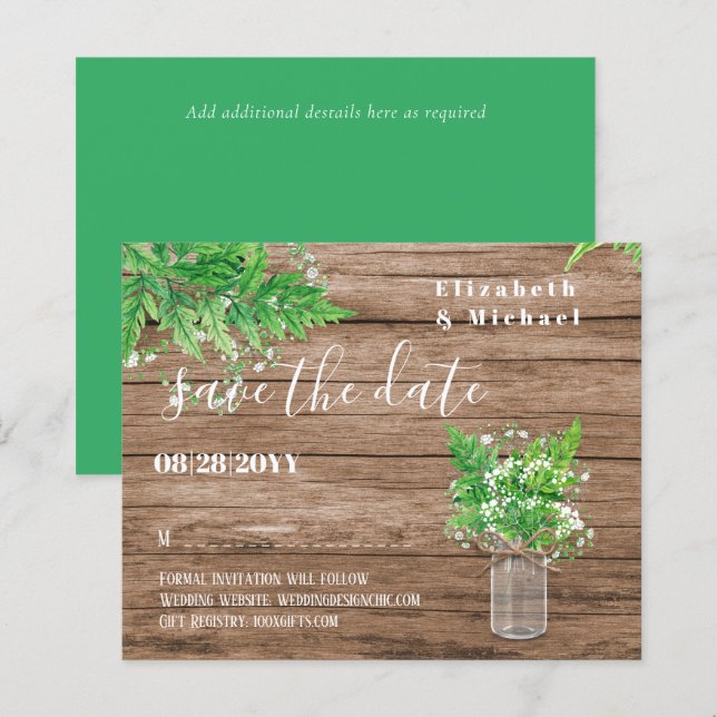 BUDGET Greenerity Rett Dates Ferns Rustic Wedding (Vorne/Hinten)