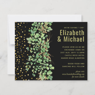 Budget Greenery Blätter Night Sky Wedding