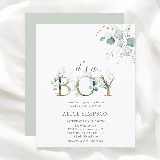 Budget Greenery Eucalyptus Boy Baby Shower (Von Creator hochgeladen)