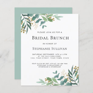 Budget Greenery Eucalyptus Bridal Brunch Einladung