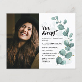 Budget Greenery Eucalyptus Foto Grad Party Einladu