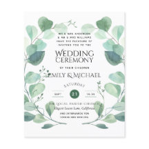 Budget Greenery Eucalyptus Wedding Einladung