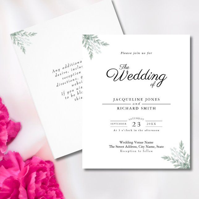 Budget Greenery Eucalyptus Wedding Einladung Flyer (Von Creator hochgeladen)