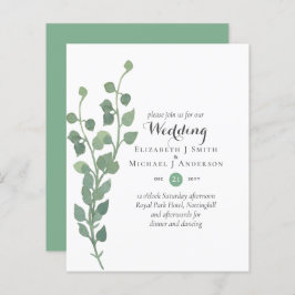 Budget Greenery Eucalyptus Wedding Einladungen