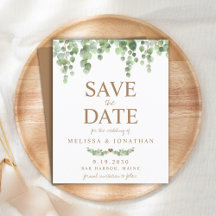 Budget Greenery Eukalyptus Wedding Save the Date